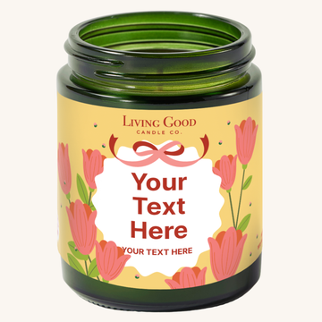 Golden Label with Flowers