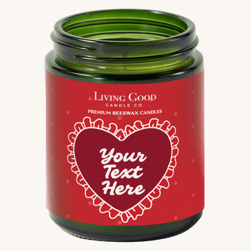 Red label with heart